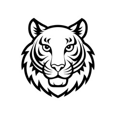 tiger head vector line art