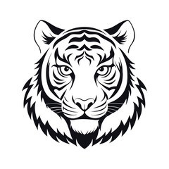 tiger head vector line art
