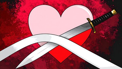 Heart pierced by sword