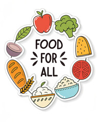 Nourishment for everyone wholesome food circle graphic design