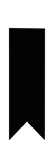 Obraz premium black solid flat vector vertical ribbon with cut tail isolated on white