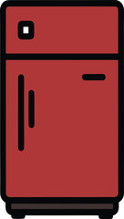 Fridge (single door) icon
 Simple black line icon of a single-door refrigerator.