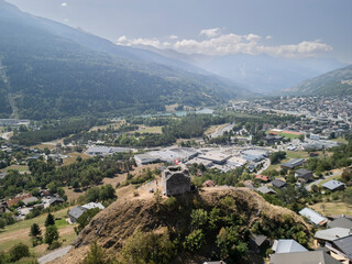 Fototapeta premium tour du chatelard, bourg saint maurice, french alps, france