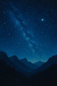 Starry night sky with stars