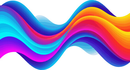 Colorful abstract fluid wave isolated on white background