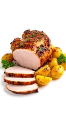 Roasted pork loin with potatoes