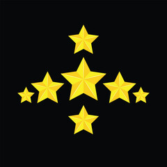 Golden 3D Star Icon Isolated on White Background