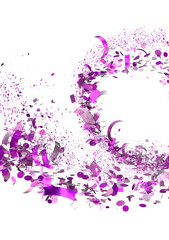Celebrate with this vibrant purple confetti explosion. Perfect for party invitations or festive designs.