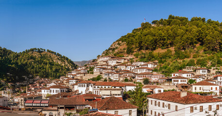 Panoramic Landscape of Historic Mangalem District in Berat
