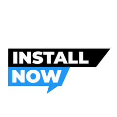 install now png, software setup button, digital download label, app update icon