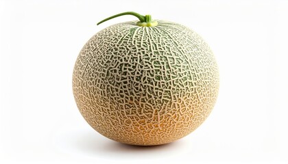 An expressive still life painting shows a vibrant cantaloupe with a cut slice, seeds exposed.