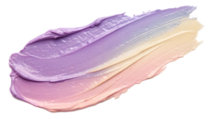 Purple pink and cream paint strokes blending into smooth gradient on transparent background for packaging labels and web banners requiring soft color transitions for cosmetic packaging branding