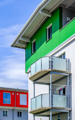 typical facade of an apartment house