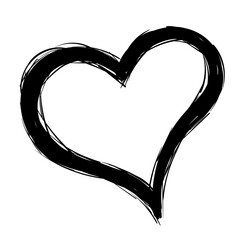 Black heart hand drawn illustration
