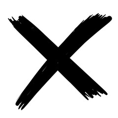 X Marks .Two Crossed Vector Brush Strokes. Rejected sign in grunge style.