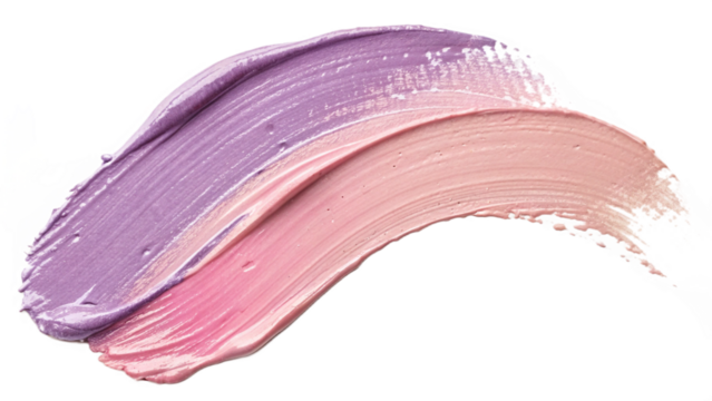 Colorful brushstrokes in orange pink and purple form vibrant textured design element on transparent background for cosmetic packaging and digital banners and product labels and product mockups - Powered by Adobe