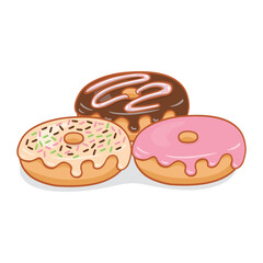 Delicious trio of glazed doughnuts, perfect for a sweet treat!