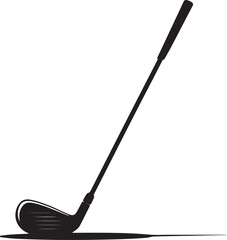 Close up of iron or wedge golf club flat vector icon for sports apps and websites
