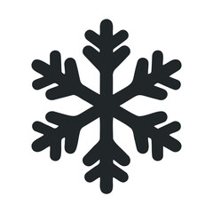 Fototapeta premium Simple black snowflake icon symbolizing winter and cold weather