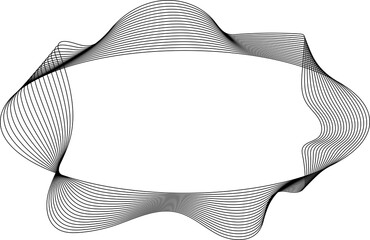 Oval frame liquid made of line with blend use for badges, tag, label