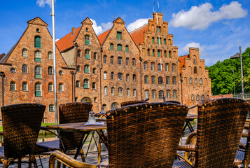 Naklejka premium historic buildings at the olt town of Luebeck - germany