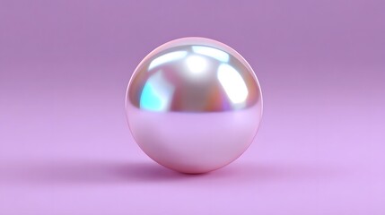 Obraz premium Glossy, reflective iridescent chrome sphere.