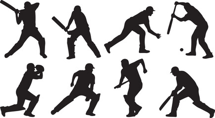 Cricket silhouettes