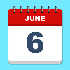 June calendar icon on a blue background