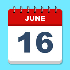 June calendar icon on a blue background