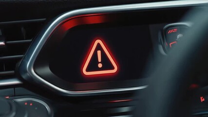 Warning sign on a car dashboard. - Powered by Adobe