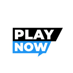 PLAY NOW png, modern flat button, stylish web design, interactive digital label