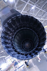 かつて日本の空を防衛した航空自衛隊F-104J戦闘機のジェットエンジン@石川県立航空プラザ収蔵機