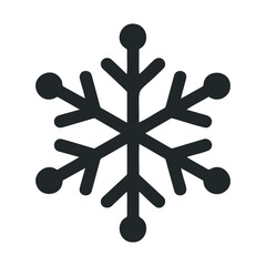 Obraz premium Black snowflake icon depicting winter symbol in simple geometric design