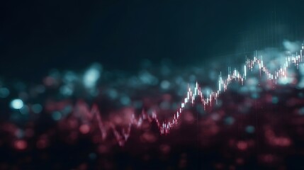 Futuristic financial data visualization on a digital screen