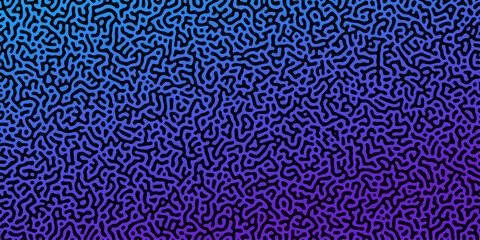Abstract Reaction-diffusion Turing pattern natural texture purple and blue gradient color scheme. Linear design with biological algorithm psychedelic background. Reaction-diffusion or truing patter	