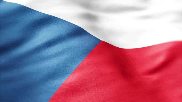 AI-generated abstract Czech Republic flag with vibrant colors and realistic fabric texture waving