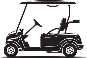 Golf cart silhouette isolated vector