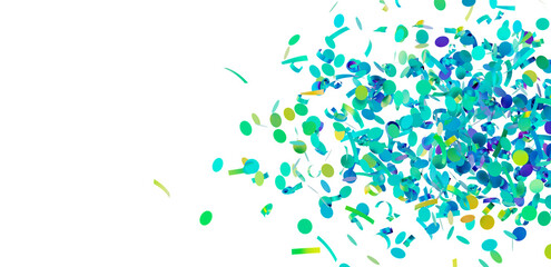 Colorful confetti falling on white background. Perfect for party invitations, celebrations, and festive designs.