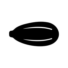 Stylized squash illustration in black and white with interior lines