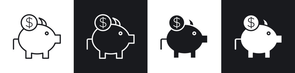 Piggy bank icons graphic vectors
