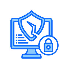 Vulnerability Security blue color icon