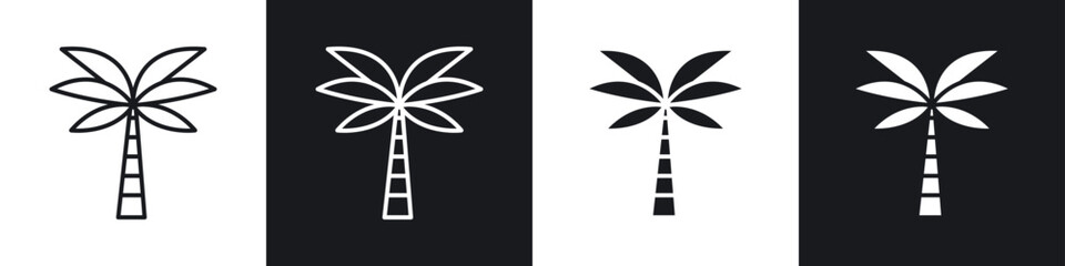 Palm tree icons graphic vectors