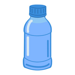 Flat vector illustration of water bottle on  clean white background. Perfect for fitness, health blogs, packaging, or apps.