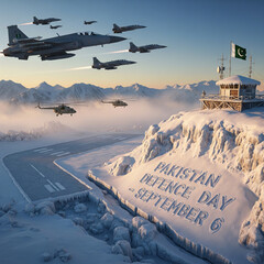 Pakistan Defence Day Air Force Display Over Snowy Mountains