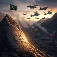 Pakistan Defence Day Celebration Military Aircraft Flyover in Mountainous Terrain