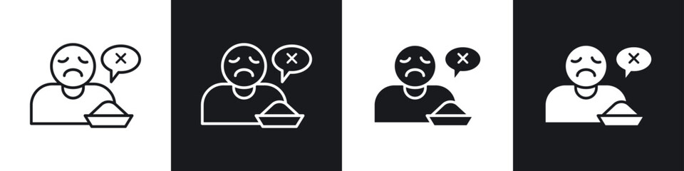 Lack of appetite icons graphic vectors