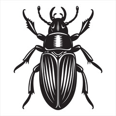 A Macro Close-up of a Beetle, a Small and Resilient Insect with a Hard, Armored Shell and a Unique, Textured Body