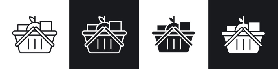 Grocery shopping icons graphic vectors