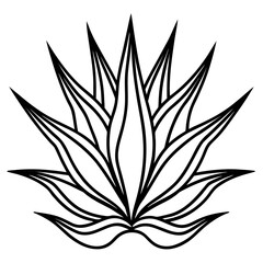 Minimalist Aloe-Cactus Hybrid Drawing