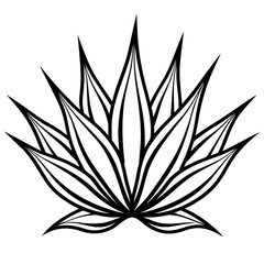 Minimalist Aloe-Cactus Hybrid Drawing